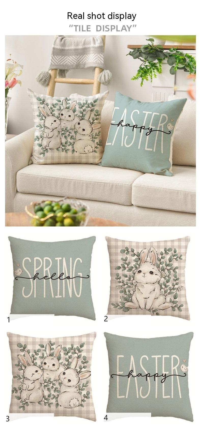 Spring Easter Pillow Cover